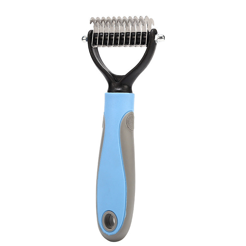 Stainless Double-Sided Pet Brush – Hair Removal, Dematting & Shedding Tool