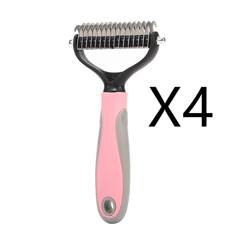 Stainless Double-Sided Pet Brush – Hair Removal, Dematting & Shedding Tool