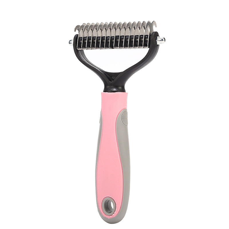 Stainless Double-Sided Pet Brush – Hair Removal, Dematting & Shedding Tool