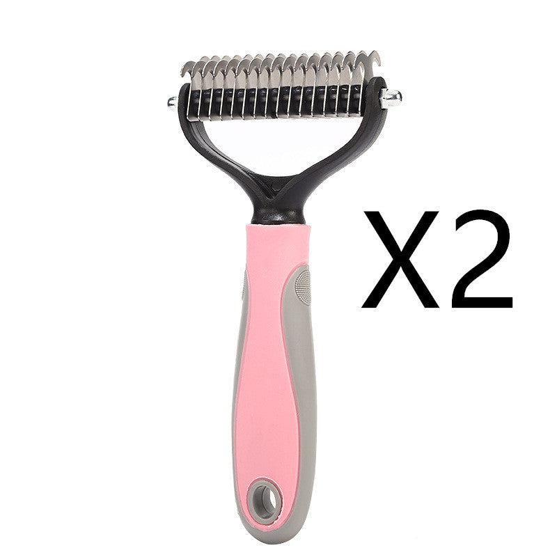 Stainless Double-Sided Pet Brush – Hair Removal, Dematting & Shedding Tool