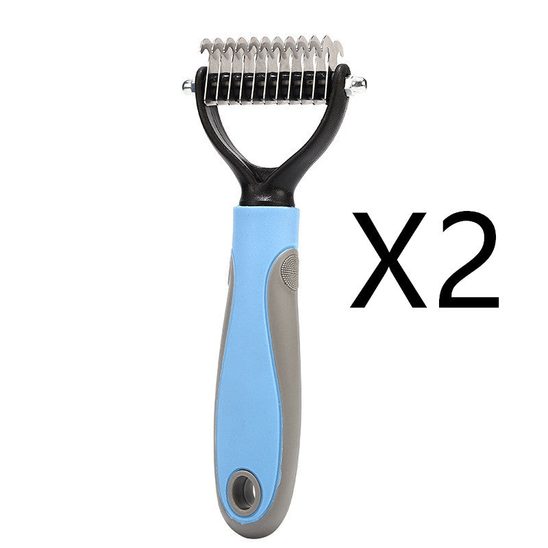 Stainless Double-Sided Pet Brush – Hair Removal, Dematting & Shedding Tool